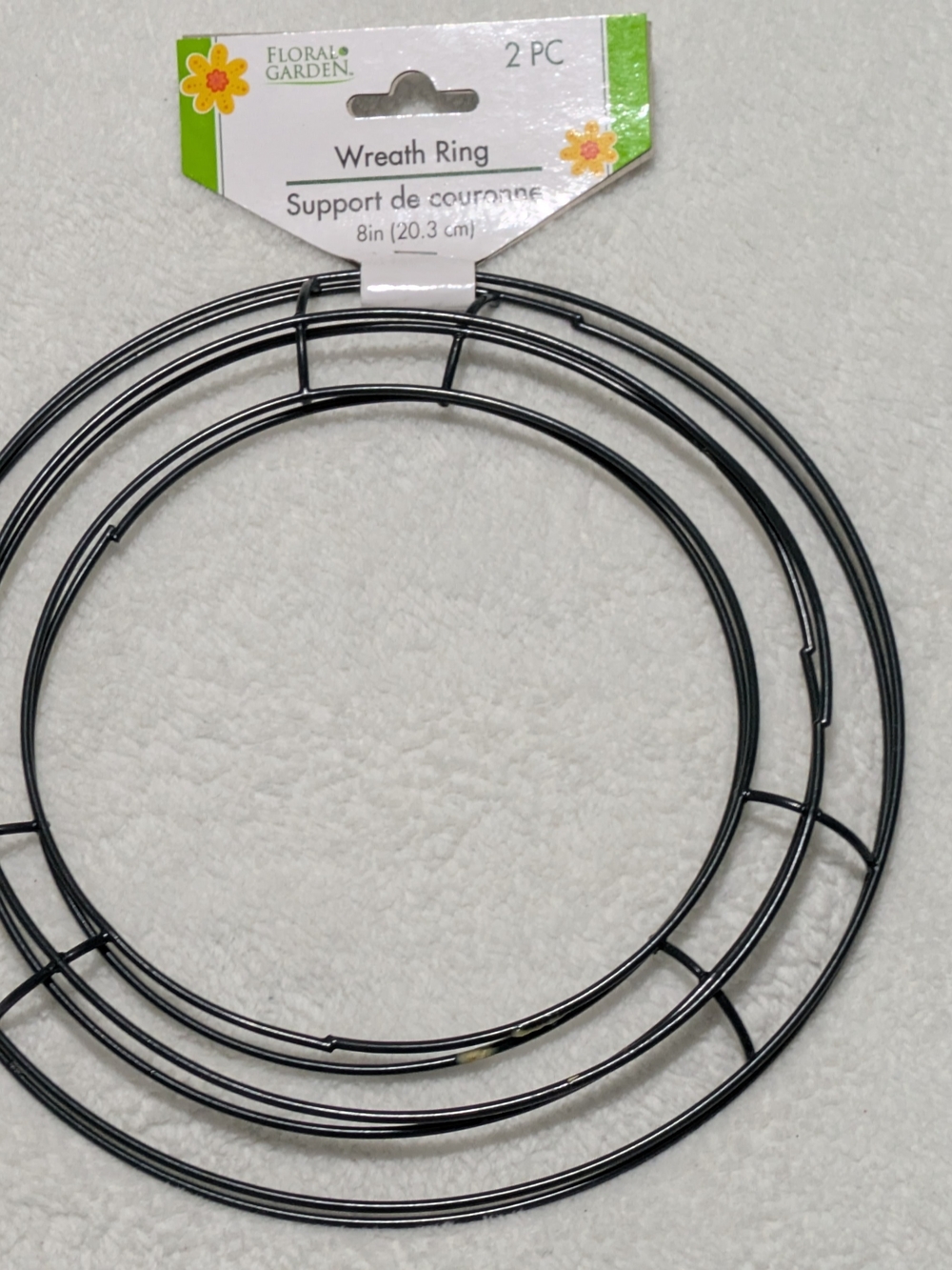 Floral Garden 2-Pack Round Metal Wire Wreath Frames - 3-Ring DIY Forms